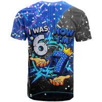 7th Birthday Boys T Shirt I was 6 Now Im 7 Gaming And Tech Theme