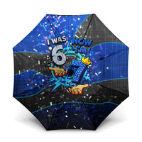 7th Birthday Boys Umbrella I was 6 Now Im 7 Gaming And Tech Theme