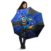 7th Birthday Boys Umbrella I was 6 Now Im 7 Gaming And Tech Theme