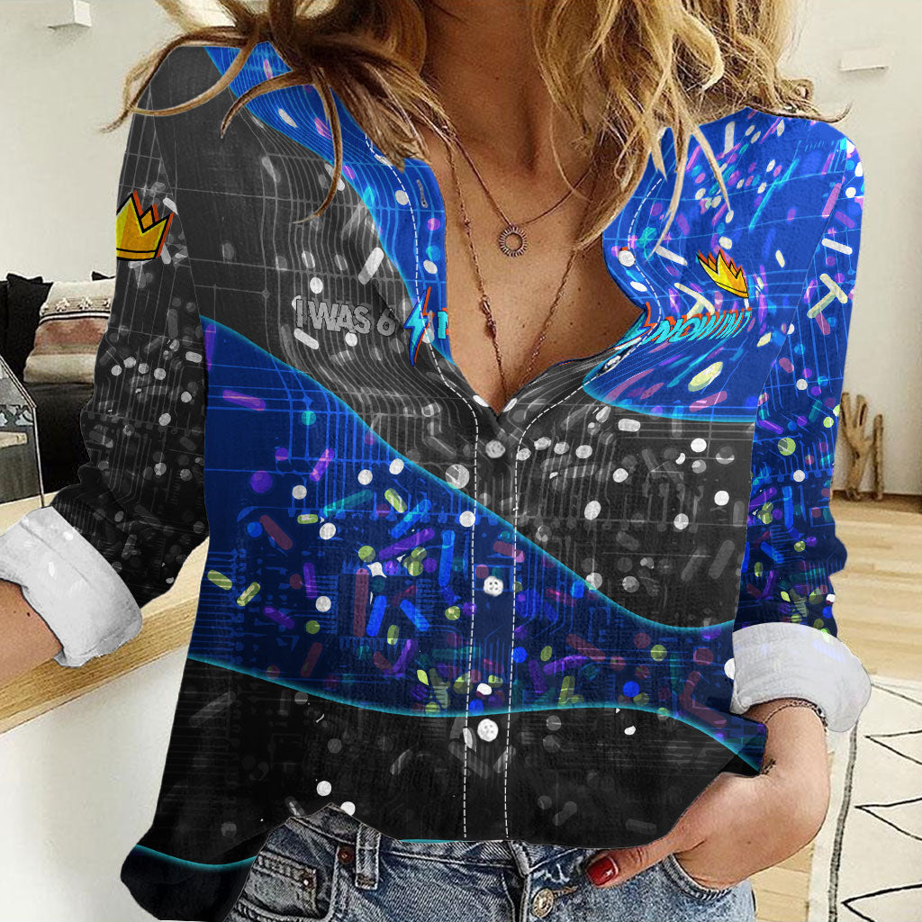 7th Birthday Boys Women Casual Shirt I was 6 Now Im 7 Gaming And Tech Theme