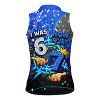 7th Birthday Boys Women Sleeveless Polo Shirt I was 6 Now Im 7 Gaming And Tech Theme