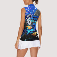 7th Birthday Boys Women Sleeveless Polo Shirt I was 6 Now Im 7 Gaming And Tech Theme