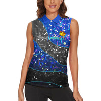 7th Birthday Boys Women Sleeveless Polo Shirt I was 6 Now Im 7 Gaming And Tech Theme