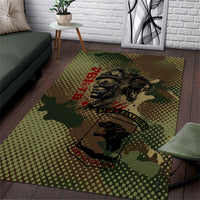 761st Tank Battalion Black Panthers Area Rug Come Out Fighting Military - Camouflage Halftone