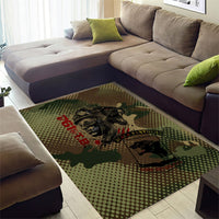 761st Tank Battalion Black Panthers Area Rug Come Out Fighting Military - Camouflage Halftone