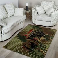 761st Tank Battalion Black Panthers Area Rug Come Out Fighting Military - Camouflage Halftone