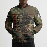 761st Tank Battalion Black Panthers Bomber Puffer Jacket Come Out Fighting Military - Camouflage Halftone