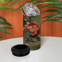 761st Tank Battalion Black Panthers 4 in 1 Can Cooler Tumbler Come Out Fighting Military - Camouflage Halftone