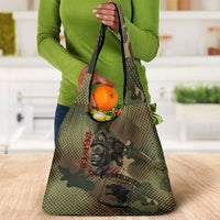 761st Tank Battalion Black Panthers Grocery Bag Come Out Fighting Military - Camouflage Halftone