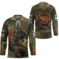 761st Tank Battalion Black Panthers Hockey Jersey Come Out Fighting Military - Camouflage Halftone