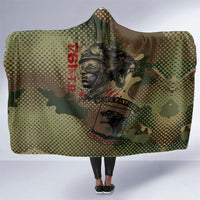 761st Tank Battalion Black Panthers Hooded Blanket Come Out Fighting Military - Camouflage Halftone