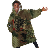 761st Tank Battalion Black Panthers Kid Wearable Blanket Hoodie Come Out Fighting Military - Camouflage Halftone