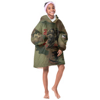 761st Tank Battalion Black Panthers Kid Wearable Blanket Hoodie Come Out Fighting Military - Camouflage Halftone