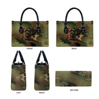 761st Tank Battalion Black Panthers Leather Bag Come Out Fighting Military - Camouflage Halftone
