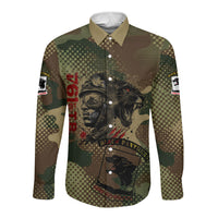 761st Tank Battalion Black Panthers Long Sleeve Button Shirt Come Out Fighting Military - Camouflage Halftone