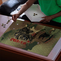 761st Tank Battalion Black Panthers Puzzle Come Out Fighting Military - Camouflage Halftone