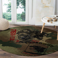 761st Tank Battalion Black Panthers Round Carpet Come Out Fighting Military - Camouflage Halftone