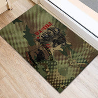 761st Tank Battalion Black Panthers Rubber Doormat Come Out Fighting Military - Camouflage Halftone