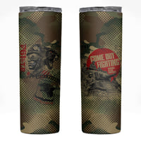 761st Tank Battalion Black Panthers Skinny Tumbler Come Out Fighting Military - Camouflage Halftone
