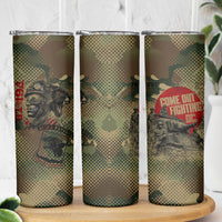 761st Tank Battalion Black Panthers Skinny Tumbler Come Out Fighting Military - Camouflage Halftone