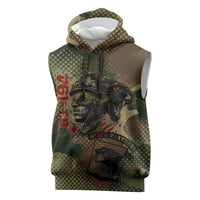 761st Tank Battalion Black Panthers Sleeveless Hoodie Come Out Fighting Military - Camouflage Halftone