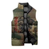 761st Tank Battalion Black Panthers Sleeveless Puffer Jacket Come Out Fighting Military - Camouflage Halftone