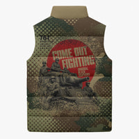 761st Tank Battalion Black Panthers Sleeveless Puffer Jacket Come Out Fighting Military - Camouflage Halftone
