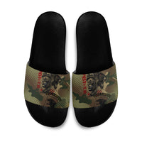 761st Tank Battalion Black Panthers Slide Sandals Come Out Fighting Military - Camouflage Halftone