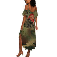 761st Tank Battalion Black Panthers Summer Maxi Dress Come Out Fighting Military - Camouflage Halftone