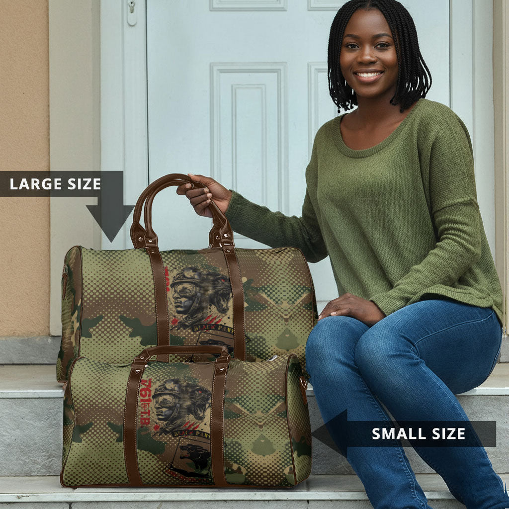 761st Tank Battalion Black Panthers Travel Bag Come Out Fighting Military - Camouflage Halftone