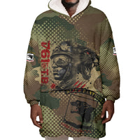 761st Tank Battalion Black Panthers Wearable Blanket Hoodie Come Out Fighting Military - Camouflage Halftone