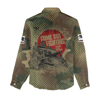 761st Tank Battalion Black Panthers Women Casual Shirt Come Out Fighting Military - Camouflage Halftone