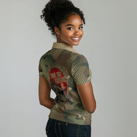 761st Tank Battalion Black Panthers Women Polo Shirt Come Out Fighting Military - Camouflage Halftone