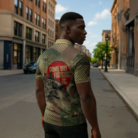 761st Tank Battalion Black Panthers Zipper Polo Shirt Come Out Fighting Military - Camouflage Halftone