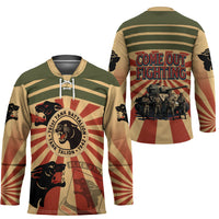 Black Panthers 761st Tank Battalion Hockey Jersey Come Out Fighting Retro Military