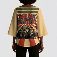 Black Panthers 761st Tank Battalion Kimono Sleeve Blouse Come Out Fighting Retro Military
