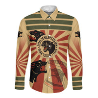 Black Panthers 761st Tank Battalion Long Sleeve Button Shirt Come Out Fighting Retro Military