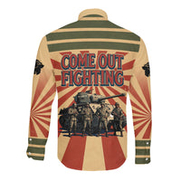 Black Panthers 761st Tank Battalion Long Sleeve Button Shirt Come Out Fighting Retro Military