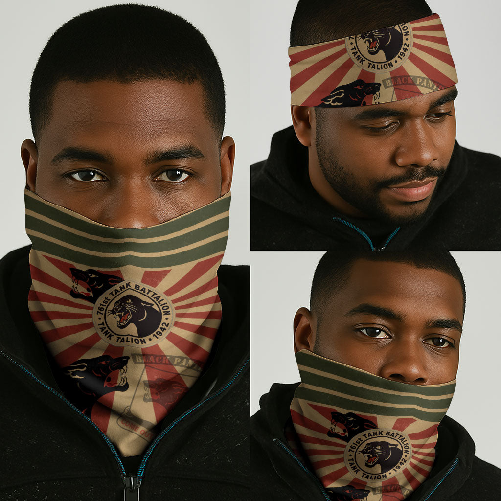 Black Panthers 761st Tank Battalion Neck Gaiter Come Out Fighting Retro Military