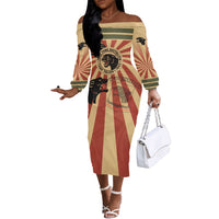 Black Panthers 761st Tank Battalion Off The Shoulder Long Sleeve Dress Come Out Fighting Retro Military
