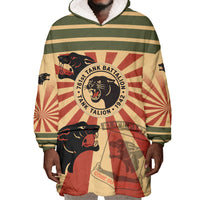 Black Panthers 761st Tank Battalion Wearable Blanket Hoodie Come Out Fighting Retro Military