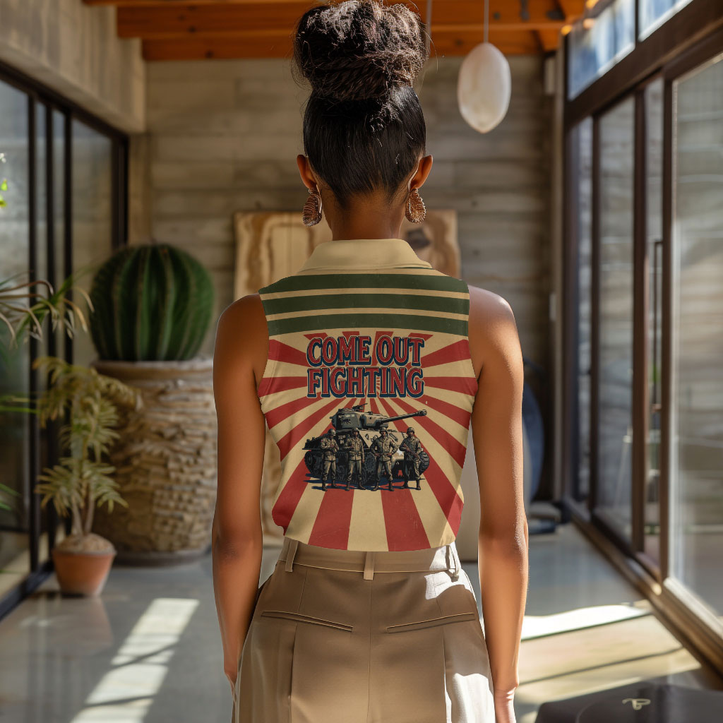 Black Panthers 761st Tank Battalion Women Sleeveless Polo Shirt Come Out Fighting Retro Military