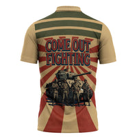 Black Panthers 761st Tank Battalion Zipper Polo Shirt Come Out Fighting Retro Military