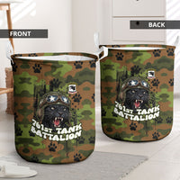 761st Tank Battalion African American Laundry Basket Black Panthers Cartoon Mascot - Military History Camouflage Paw