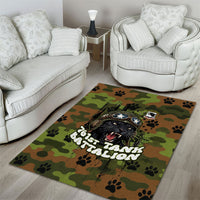 761st Tank Battalion African American Area Rug Black Panthers Cartoon Mascot - Military History Camouflage Paw