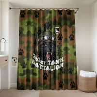 761st Tank Battalion African American Bathroom Set Black Panthers Cartoon Mascot - Military History Camouflage Paw