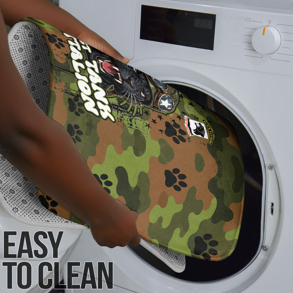 761st Tank Battalion African American Bathroom Set Black Panthers Cartoon Mascot - Military History Camouflage Paw