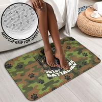 761st Tank Battalion African American Bathroom Set Black Panthers Cartoon Mascot - Military History Camouflage Paw