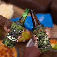 761st Tank Battalion African American 4 in 1 Can Cooler Tumbler Black Panthers Cartoon Mascot - Military History Camouflage Paw