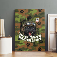 761st Tank Battalion African American Canvas Wall Art Black Panthers Cartoon Mascot - Military History Camouflage Paw